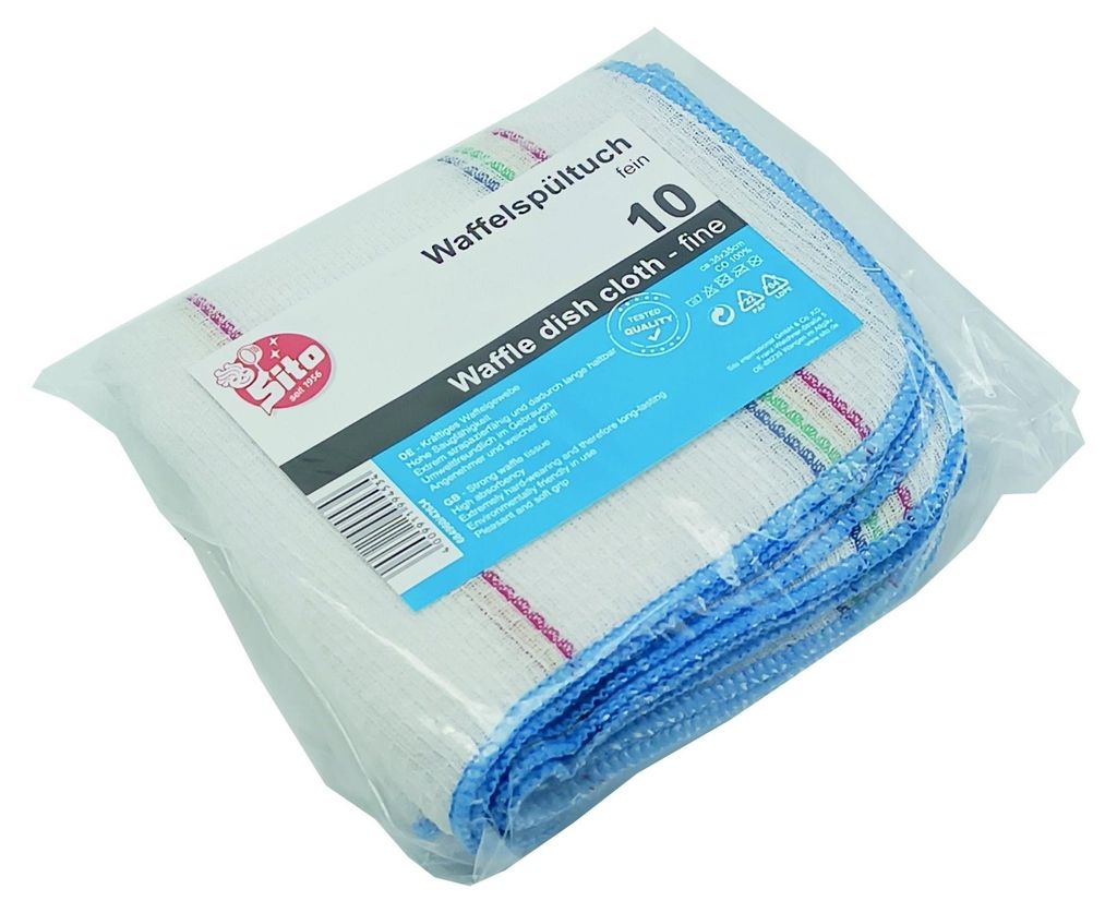 Sito Spültuch (feine Waffelstruktur), weiß mit bunten Produktbild 