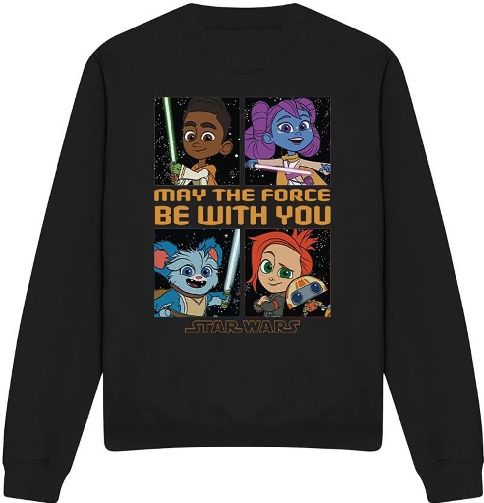 Star Wars - "Young Jedi Adventure Among The Stars" Sweatshirt für Herren/Damen Uni TV4196 (M) (Schwarz)