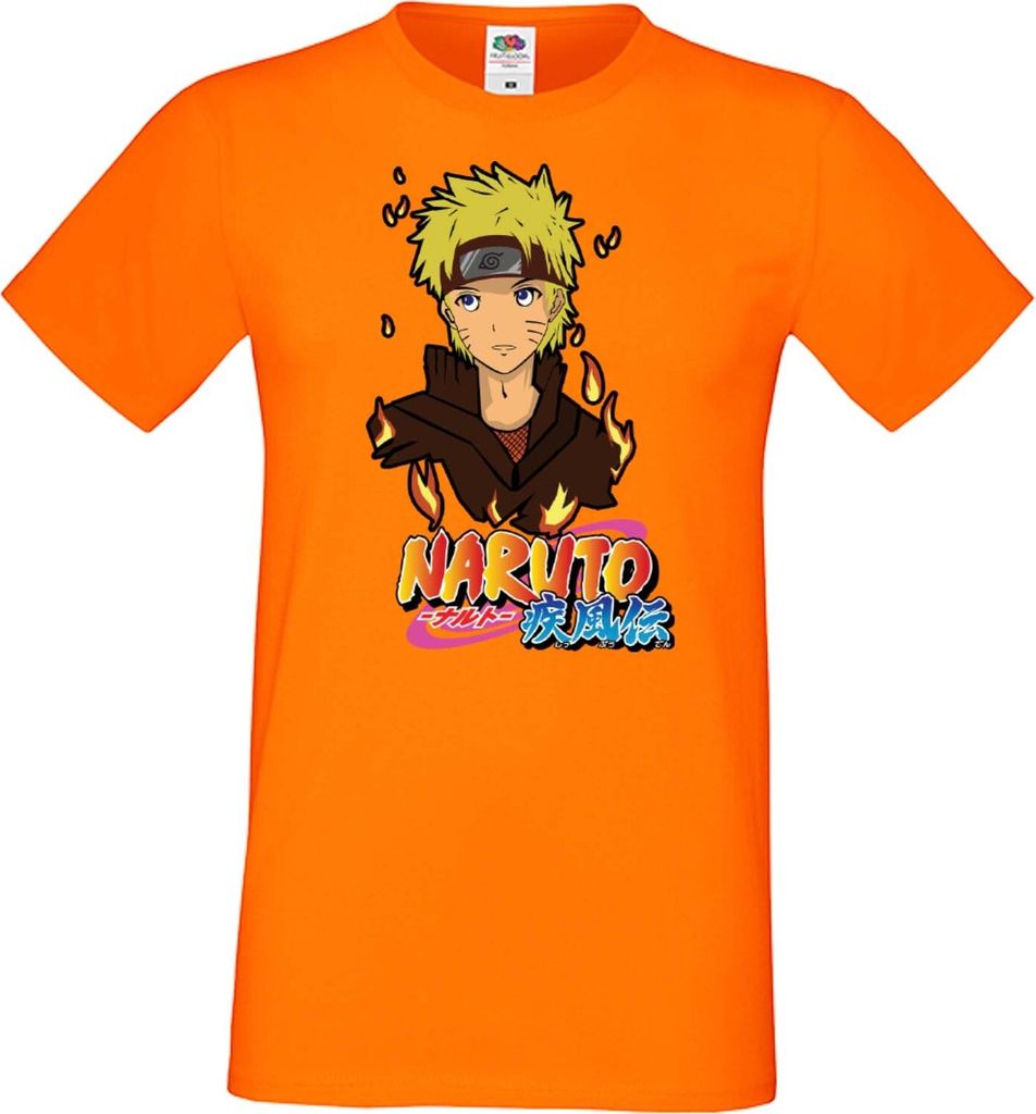 Herren T-Shirt Japan Manga Animation Comics Naruto Uzumaki 02 Var-032 Naruto Uzumaki, Man M / Orange