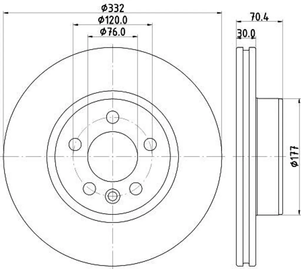 2 Disques de Frein HELLA 8DD 355 135-011 pour VW Multivan T7 STM STN