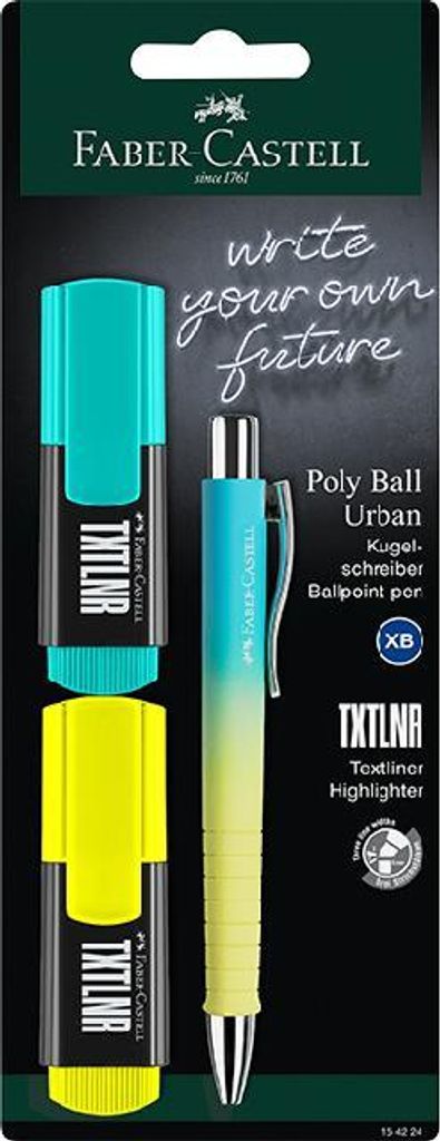 FABER-CASTELL TXTLNR gelb & türkis + Poly Ball BK