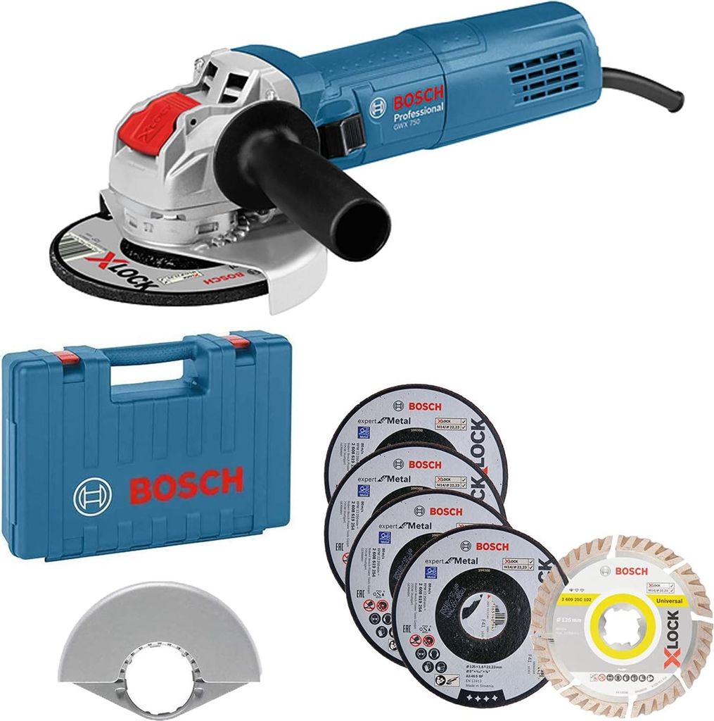 Bosch Winkelschleifer GWX 750-125 Professional 750 W, für X-LOCK-Zubehör, 125mm