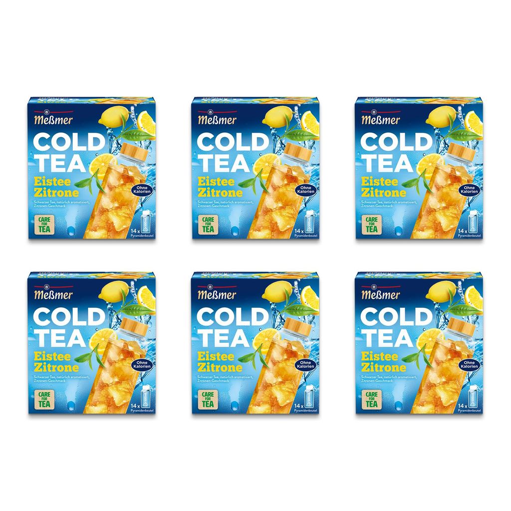 Meßmer Cold Tea Eistee Zitrone | 6x14 Pyramidenbeutel Produktbild 