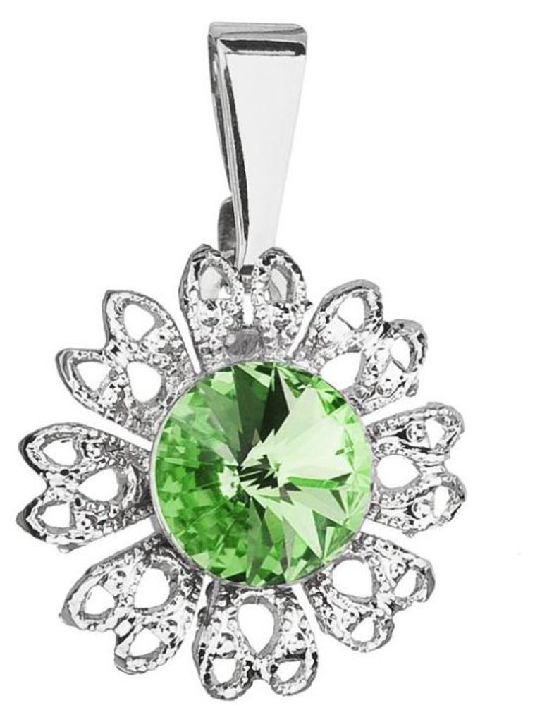 Funkelnder Anhä nger mit grü nem Swarovski-Kristall Flower 54032.3 Peridot