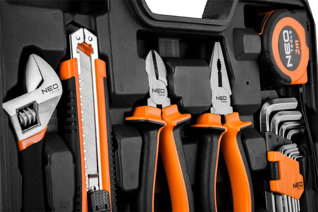 NEO TOOLS Jeu de 60 outils de bricolage complet avec coffret robuste - 9