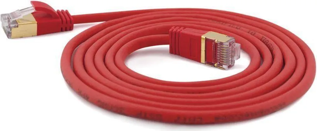 Cavo Patch Wantec CAT7 5m Rosso Sottile 4mm - Alta Velocità 10Gbps - 3