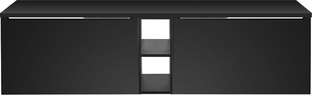 Doppelwaschtisch-Unterschrank 180cm, schwarz matt, Produktbild 