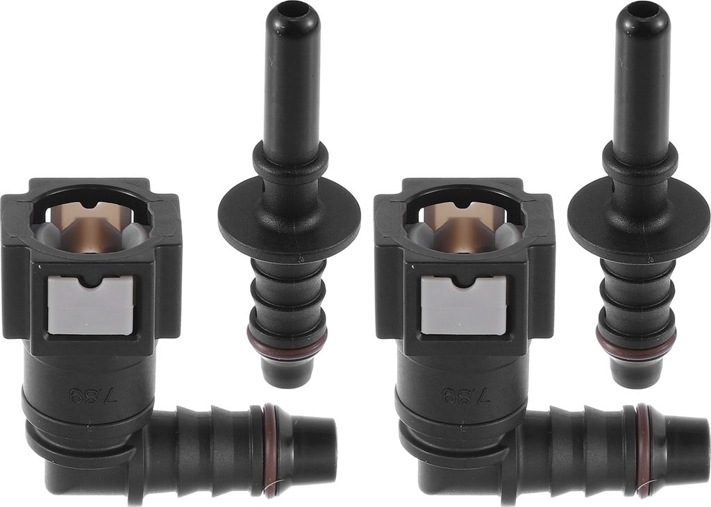 2 x Kraftstoffleitung Verbinder Schlauchkupplung 90 Grad Schnellverschluss mit Gegenstück Set Kraftstoffschlauch für 7,89mm bis 10,5mm