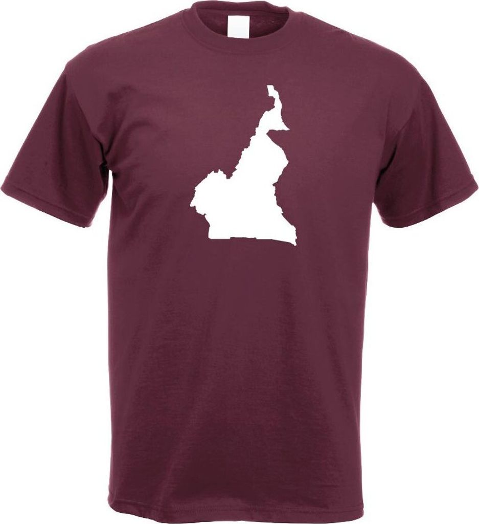 Kiwistar - T-Shirt - Burgund - Kamerun Umriss Kontur Herren Funshirt Bedruckt Design Sprüche Spruch Motive - mit Motiv Bedruckt - Funshirt Design ...