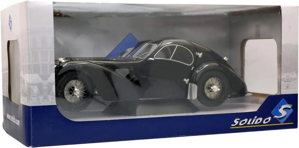 Solido 421184430 Bugatti Atlantic Noire 1:18 - Miniature de Collection