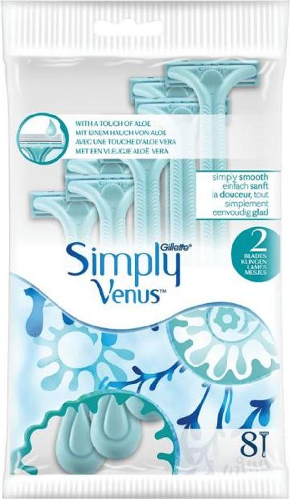 Gillette Einwegrasierer für Frauen – Simply Venus 2, 8 Stück