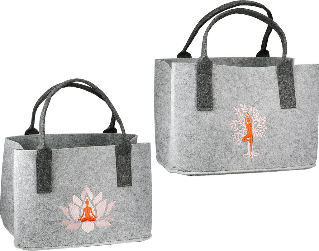 Gilde Tasche, rechteckig, "Namaste", Fraumotiv, Produktbild 