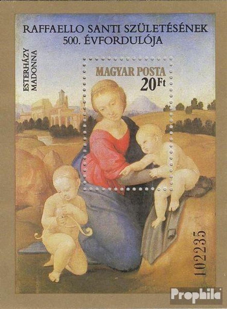Briefmarken Ungarn 1983 Mi Block164A (kompl.Ausg.) gestempelt Raffael