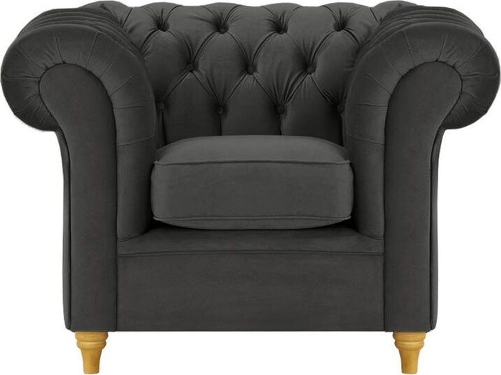 SLF24 - Sessel Chesterfield - schwarz - Velluto 20