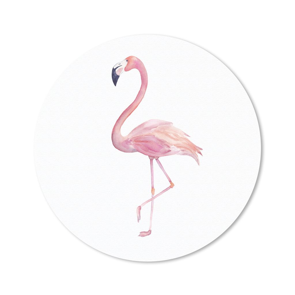 MuchoWow Mauspad Mousepad Flamingo - Federn - Rosa 50x50 cm - Mousepads - Maus Mat - Pad - Mausunterlage - Vinyl