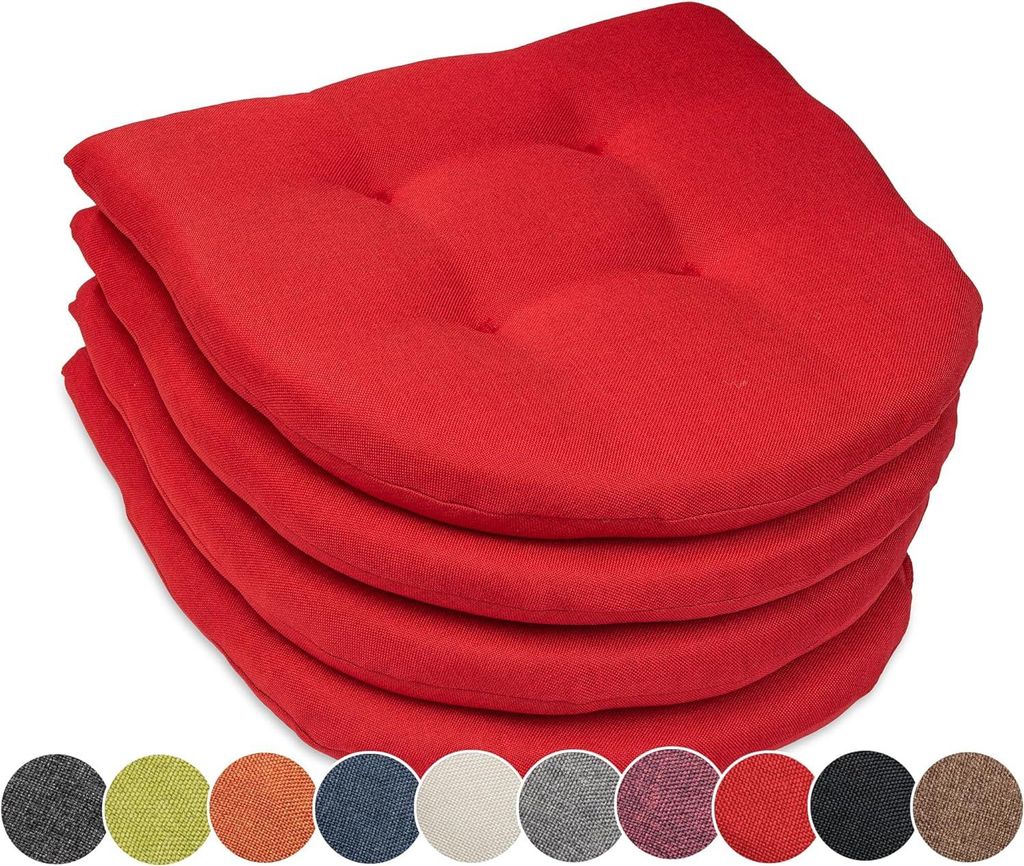 sunnypillow 4er Set Stuhlkissen 40x40 cm Polsterauflage 5cm Produktbild 