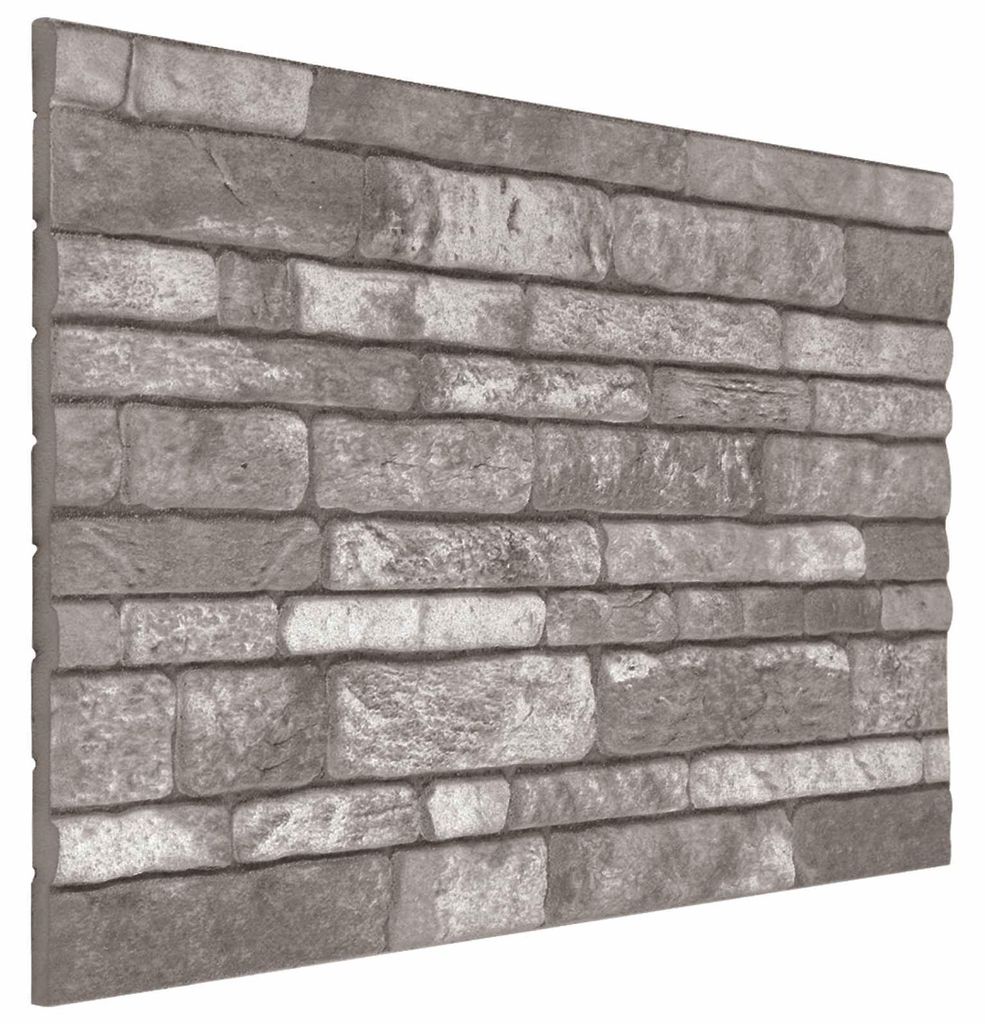 Wandpaneele 10 pcs Dunkelgrau 100 x 50 cm EPS-Schaum