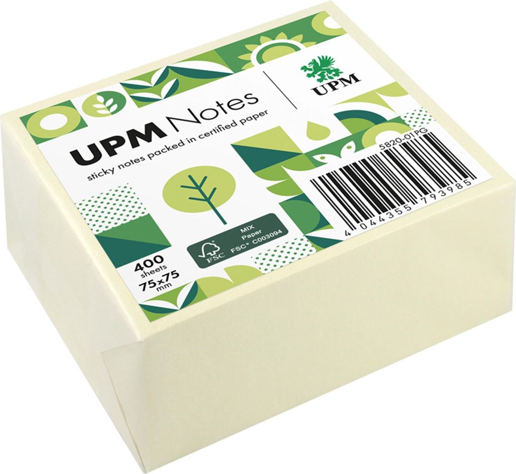 UPM Notes Haftnotiz 75 x 75 mm (B x H) gelb 400 Bl.