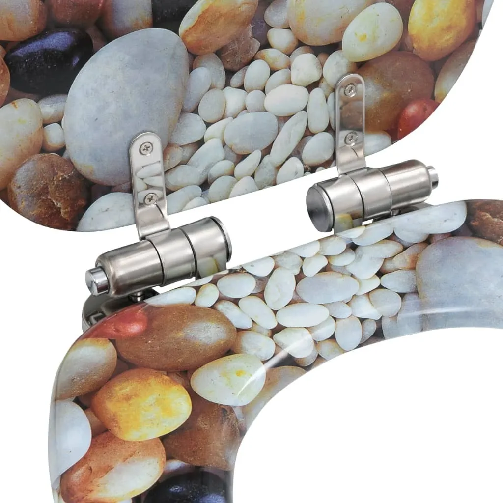 Coppia Sedili WC MDF Ciottoli - Chiusura Soft Close e Cerniere Zinco - 7