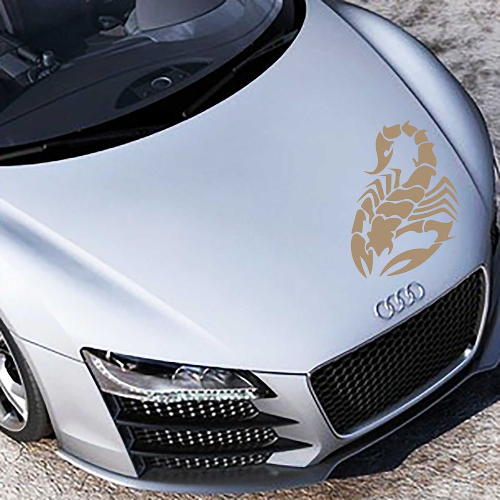 Aufkleber - Autoaufkleber "Skorpion" 80cm x 53cm braun - Tuning Carystyling Heckscheibe Auto