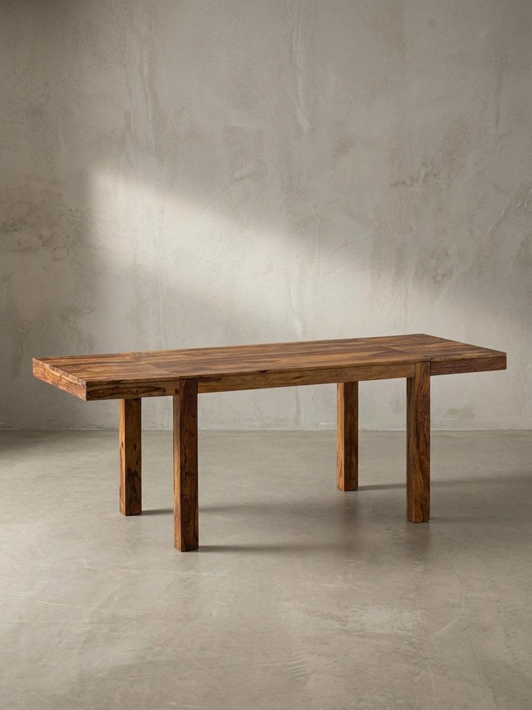 Esszimmertisch 120 - 200 cm Sheesham Massivholz Zeitlos, Küchentisch Verlängerbar, Speisetisch Groß Rechteckig Schlicht, Holztisch Esszimmer
