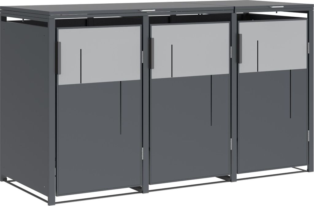 Westmann Tonus 3 Metall Mülltonnenbox 3er 3x240 L Anthrazit Produktbild 