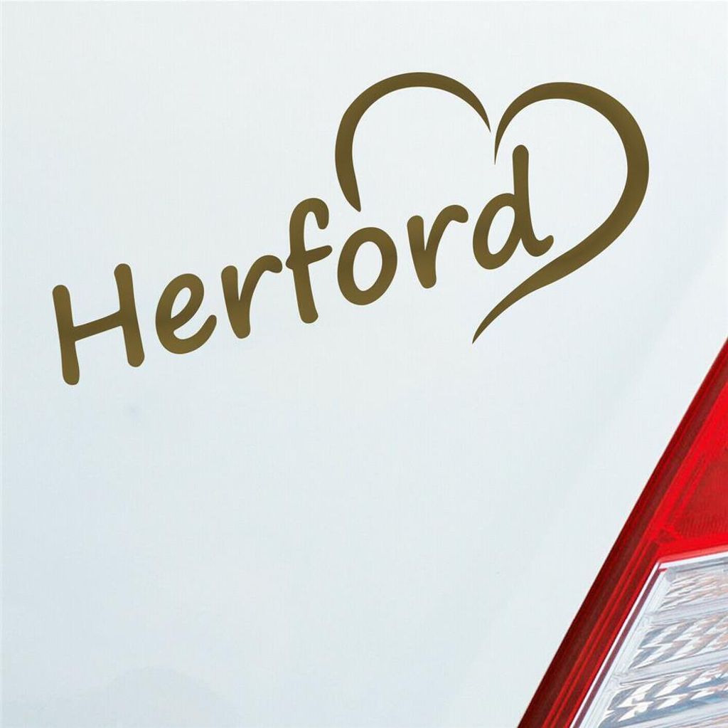 Auto Aufkleber Herford Herz Stadt City Liebe Love Heimat 18x8 cm Gold Sticker Heckscheibenaufkleber