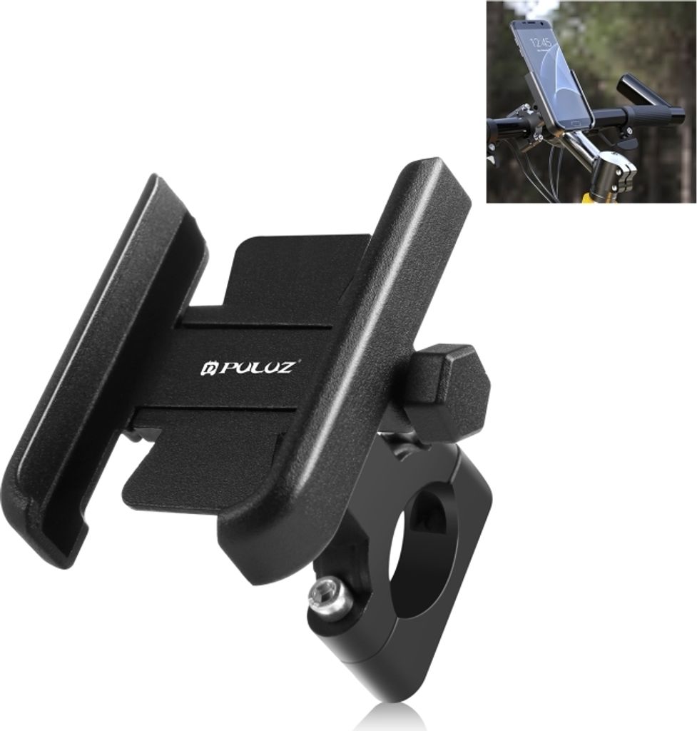 VERÖFFENTLICHUNGEN Motorrad Fahrrad Lenker Aluminiumlegierung Telefonhalter (Schwarz)