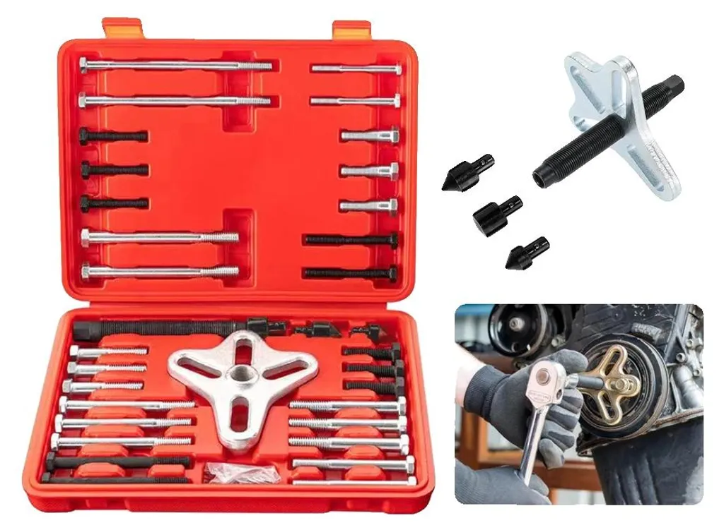Kit extracteur de masse harmonique en acier traité avec 46 accessoires