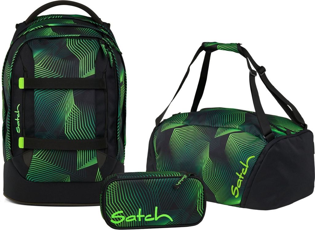 Satch, Schulrucksack-Set PACK Seismic Green 3-teilig, ab 5. Produktbild 