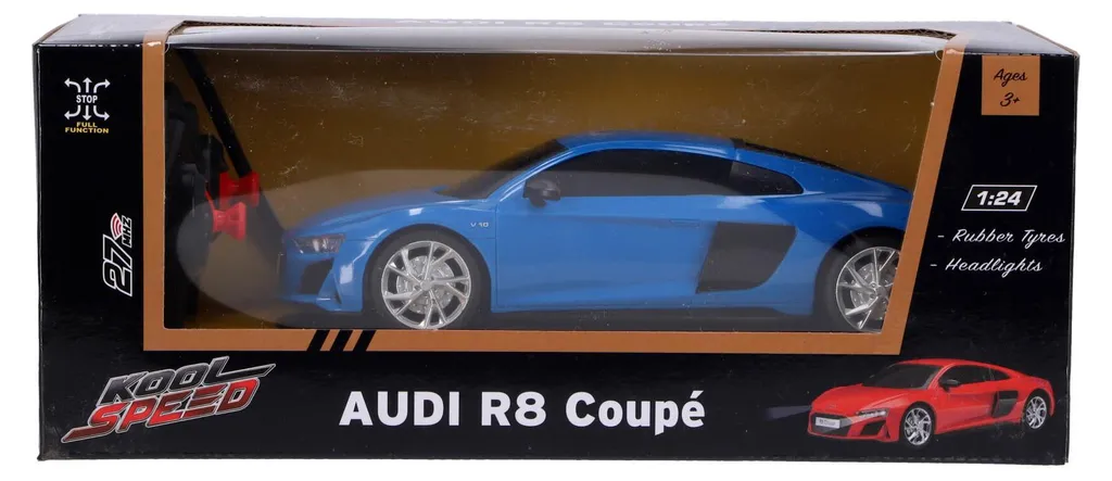 Audi R8 Coupé RC 1:24 bleue - Voiture télécommandée haute finition
