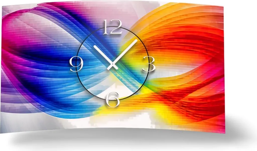 Horloge murale design abstraite et colorée pour décoration moderne