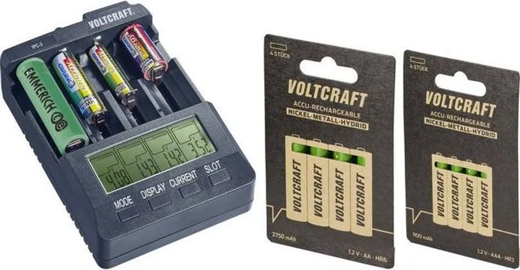 Chargeur universel anti-surcharge VOLTCRAFT IPC-3 pour piles 18650 et AA