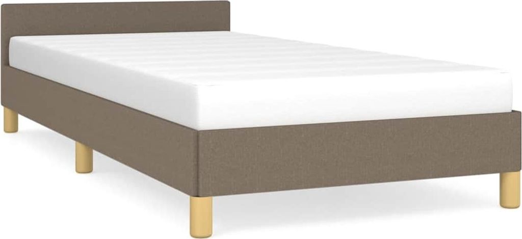 vidaXL Bedframe zonder matras, taupe, 100x200 cm, stof Productafbeelding 