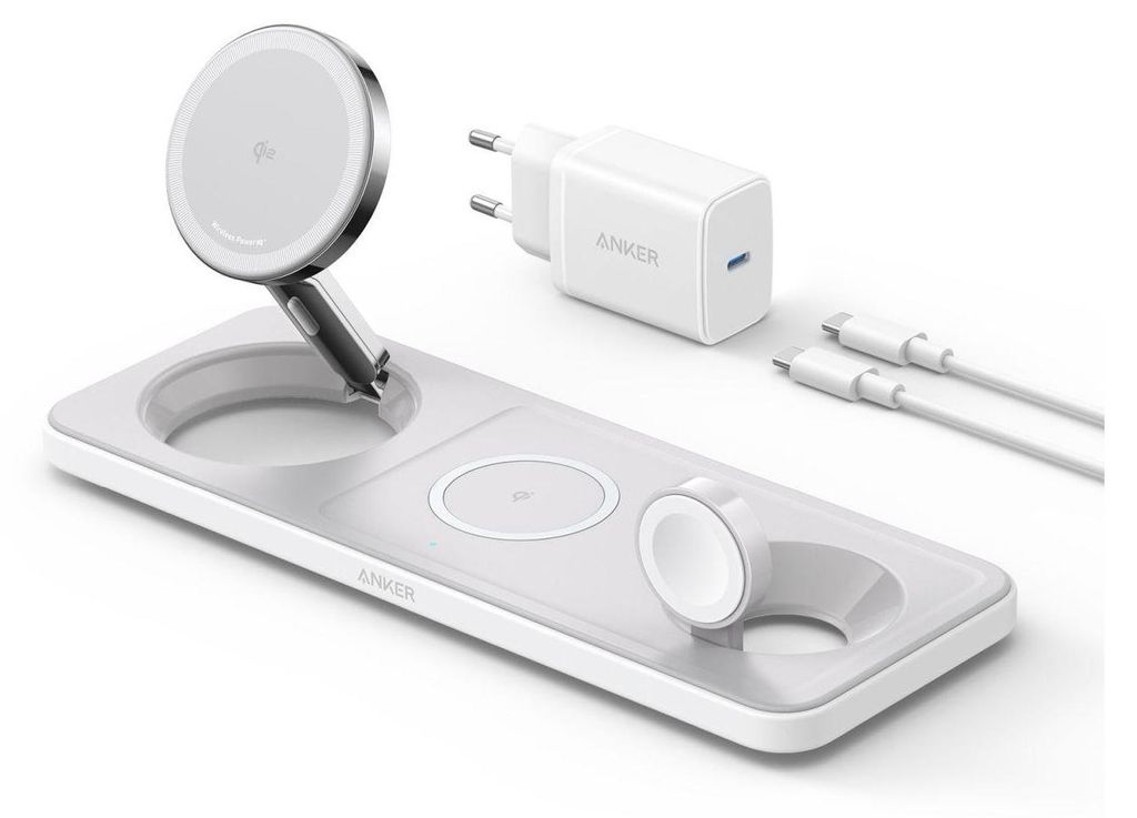 Anker MagGo, Vnitřní, USB, Bezdrátové nabíjení, Bílá Obrázek produktu 