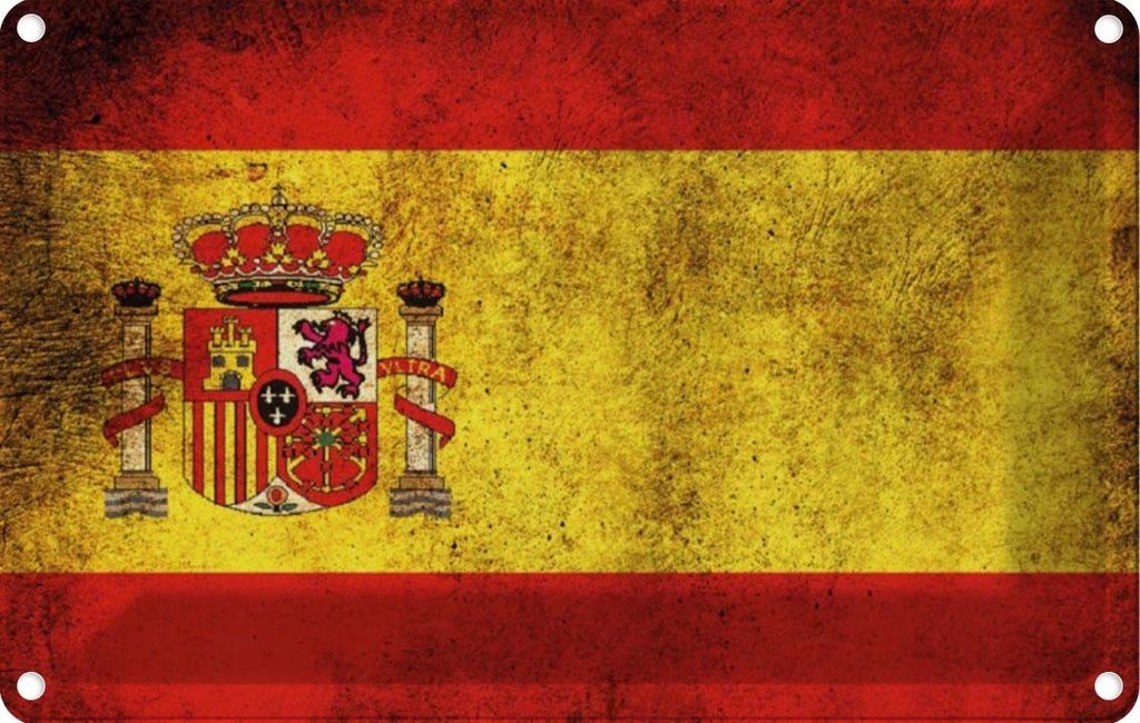 vianmo Blechschild 12x18 cm Spanien Fahne Flagge Wappen