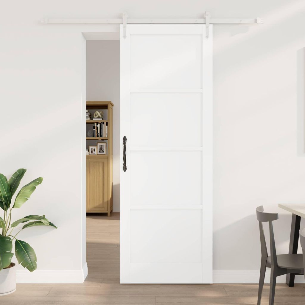 Möbel Schiebetür ORKDAL Weiß 83 x 232 cm Massives KiefernholzHaustüren - Haustüren c6271