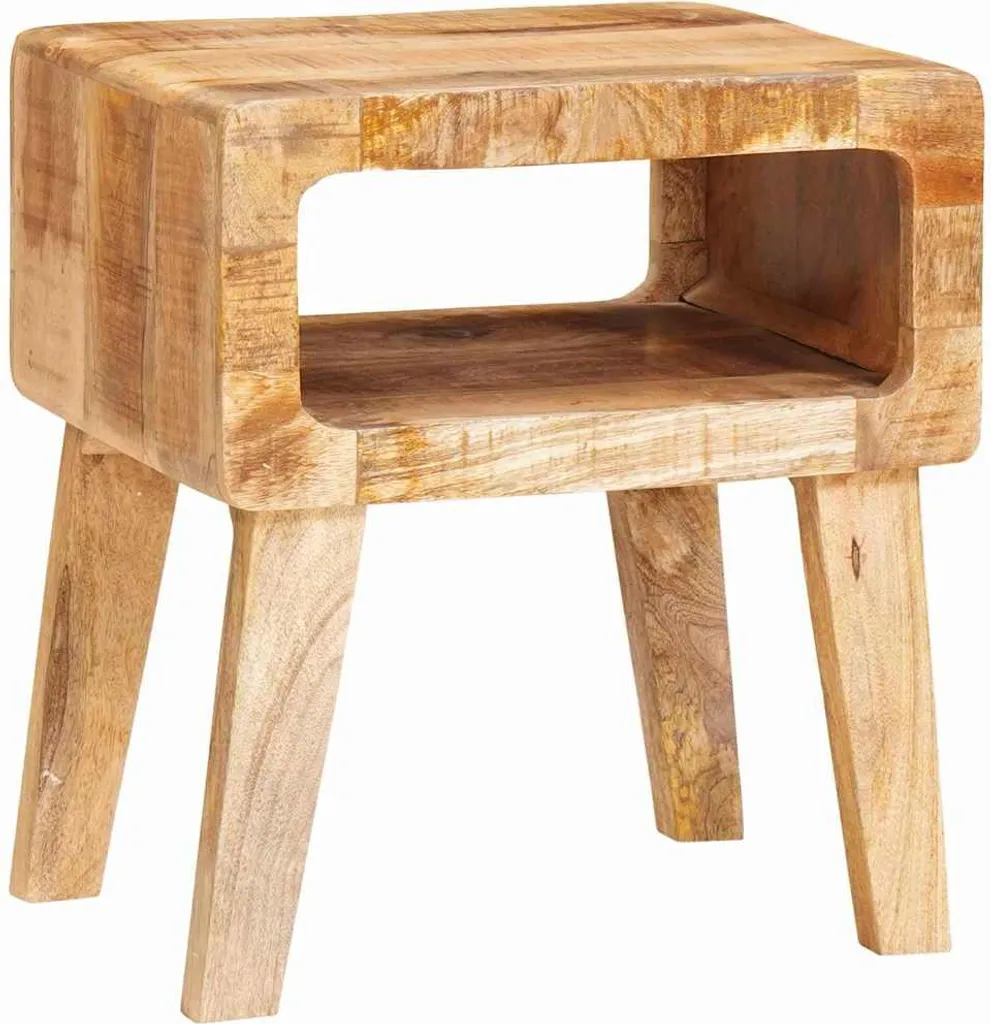 Tavolino da Salotto vidaXL Mango Massello Marrone con Ripiano 46cm