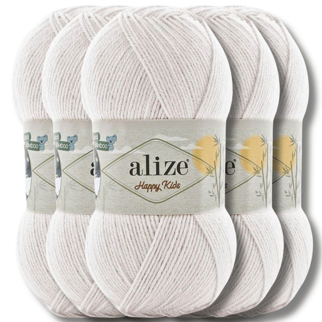 Alize 5x 100g Happy Kids Wolle, Uni, Häkeln, Stricken Produktbild 