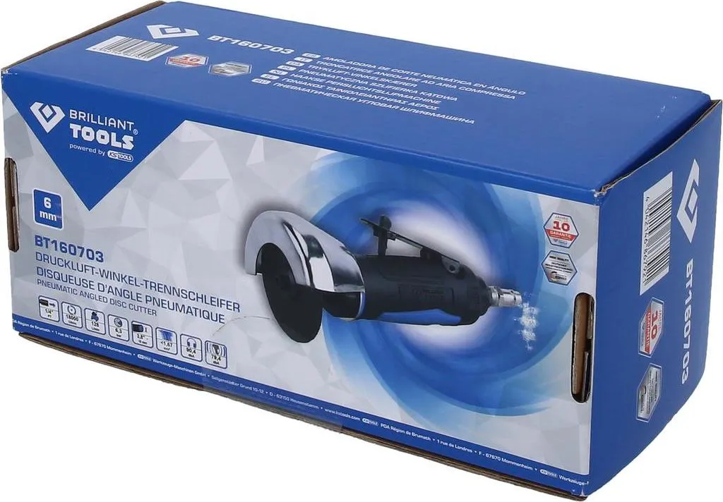 Tronçonneuse d'angle pneumatique avec carter réglable BRILLIANT TOOLS 75mm - 12
