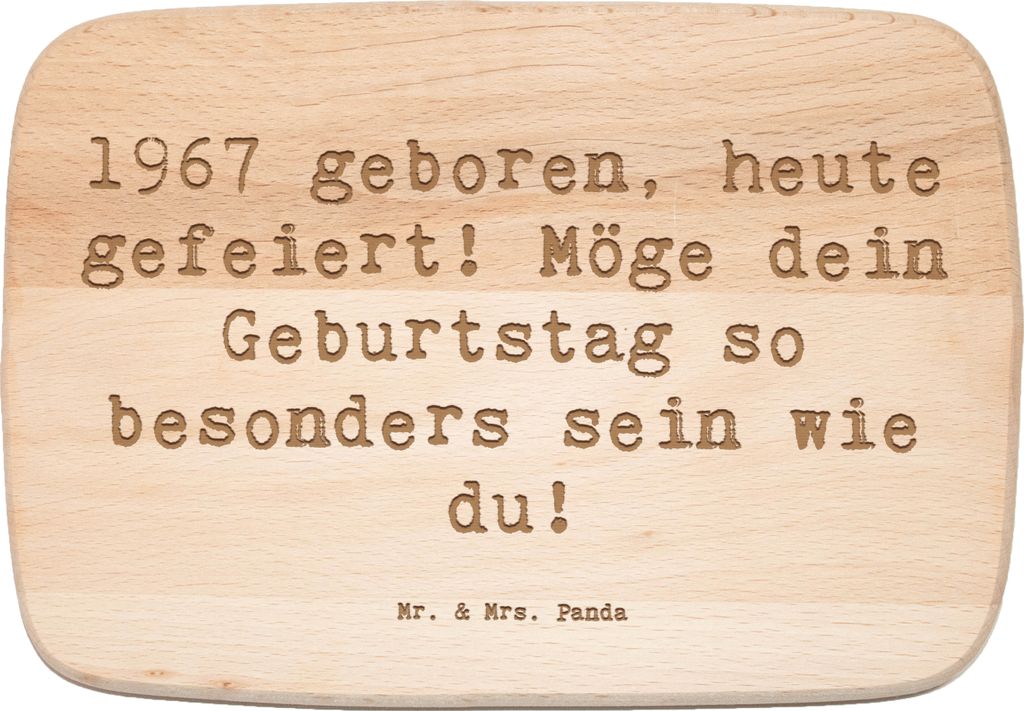 Mr. & Mrs. Panda Holz Vesperbrett Spruch 1967 Geburtstag - Transparent - Geschenk, vesperbrettchen, Frühstücksbrett, Holzbrett, Schneidebrett, Ha...