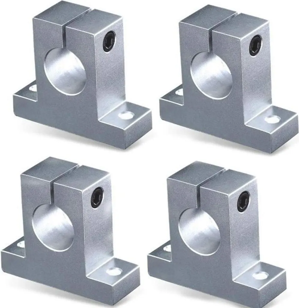 Support Arbre Linéaire 12mm en Alu - Lot de 4 Pinces de Fixation SK12