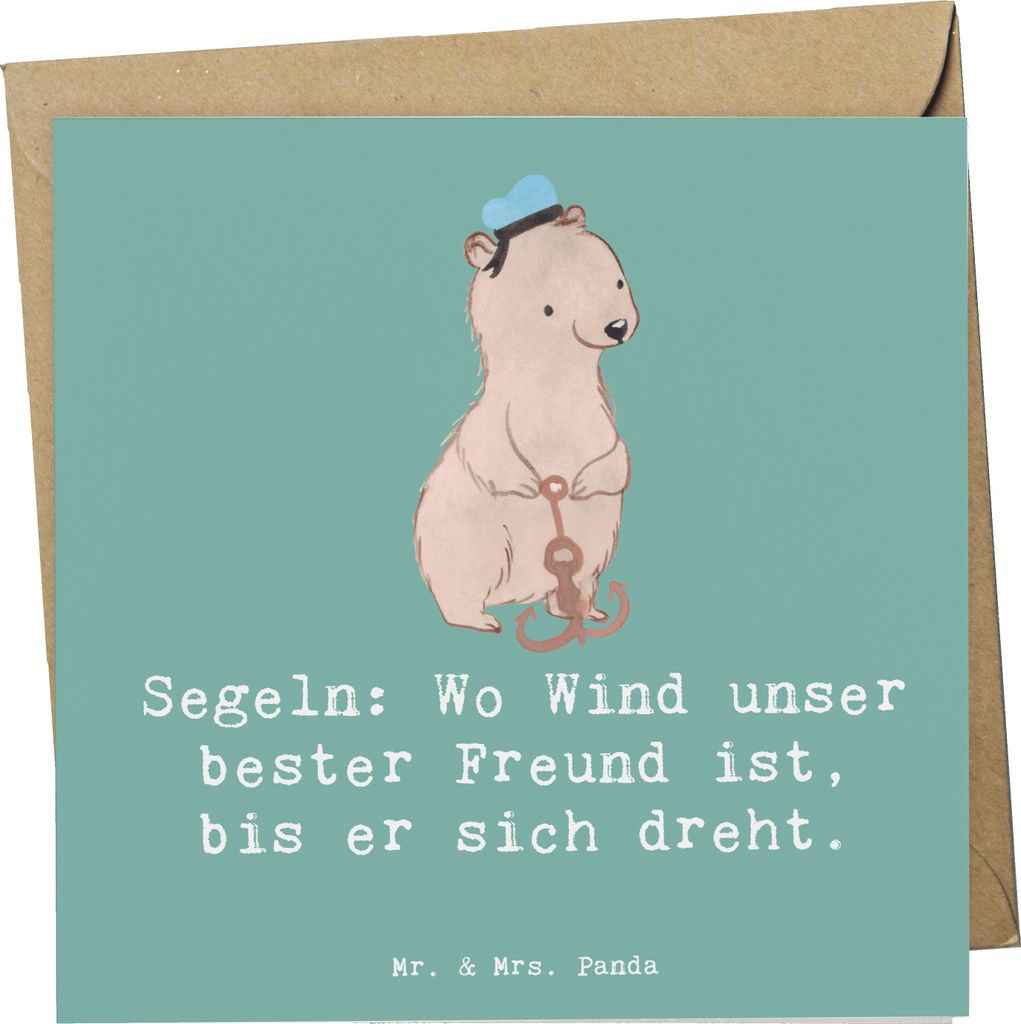 Mr. & Mrs. Panda Grußkarte Segeln Windfreund - Meeresbrise - Geschenk, Bootfahren, doppelkarte, Sport, Herausforderung, Sportler, faltkarte, Wind,...