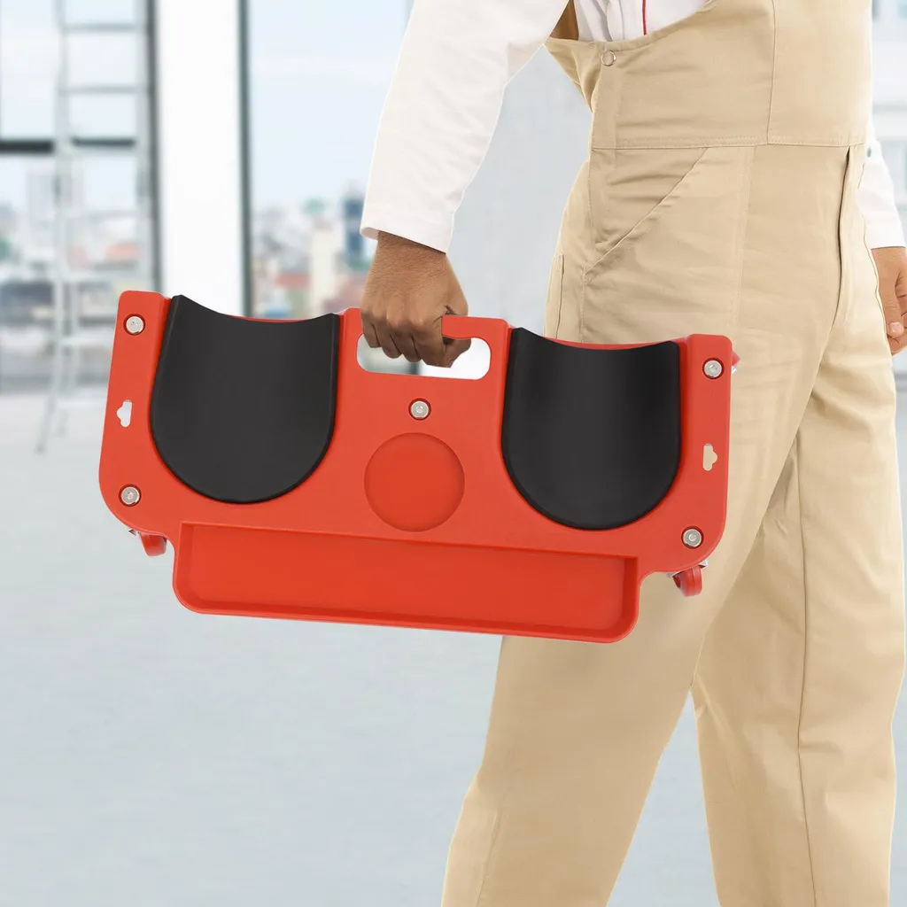 Genouillères ergonomiques rouges avec compartiments outils pratiques