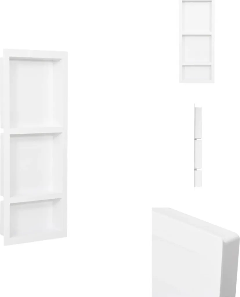 Nicchia Doccia vidaXL 3 Scomparti Bianco Opaco 41x99x9 cm SMC