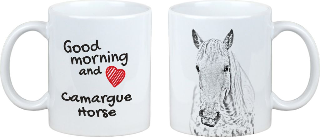 Camargue-Pferd - Tasse mit Hund, personalisierte Tasse mit Druck, klassisches Geschenk für jeden von der Marke Art-Dog.