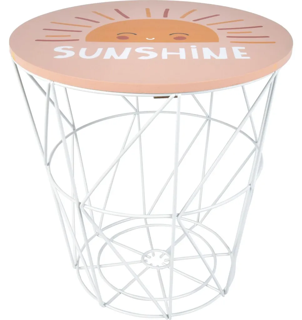 Petite table basse enfant rose avec coffre - Table de jeu ergonomique