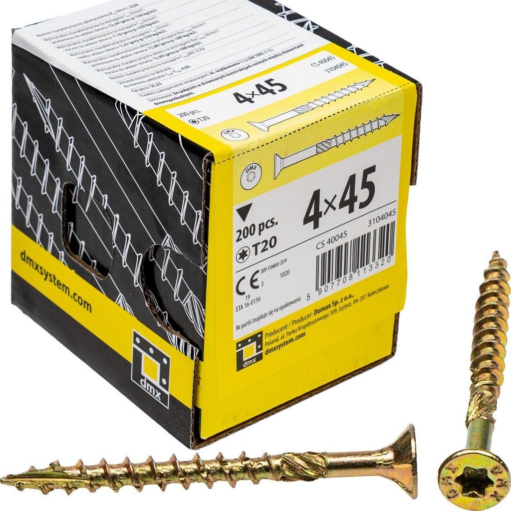 Holzbauschrauben Domax CS 4x45 mm Senkkopf TX 200 Stück Produktbild 