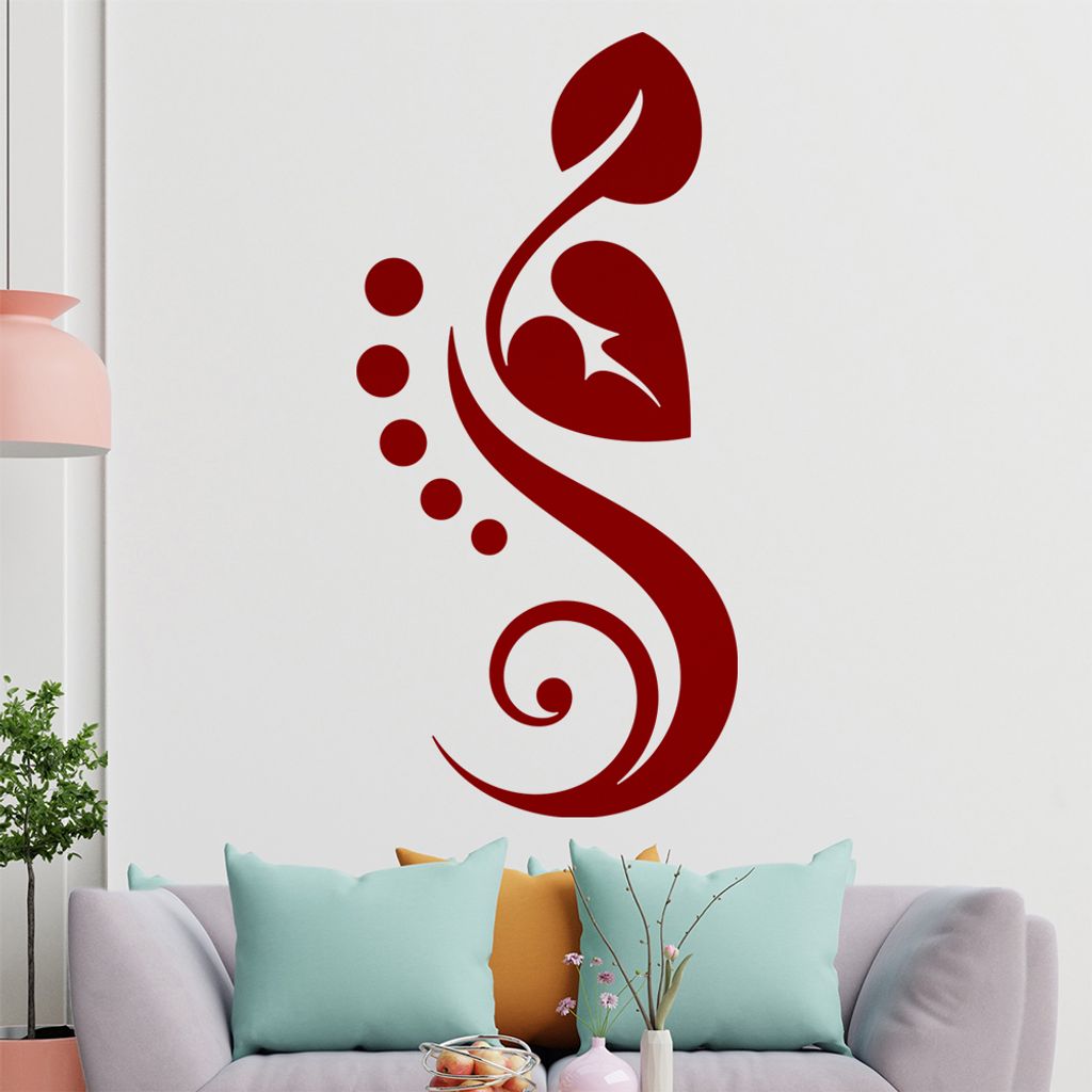 Blätter - Linien Punkte Wandtattoo in 6 Größen - Wandaufkleber Wall Sticker - Dekoration, Küche, Wohnzimmer, Schlafzimmer, Badezimmer