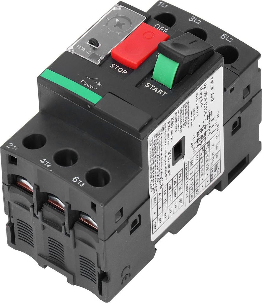 0,63 μA Motorschutzschalter, thermomagnetisch, 35 mm DIN-Schiene, manueller Motorstarter-Taster, AC 690 V